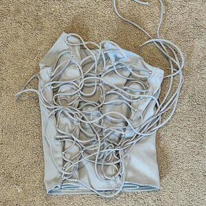 grey corset tube top